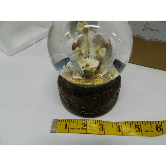 Roman Glitterdome 6" Musical Holiday Snow Globe With Angels & Nativity Scene - Picture 5 of 13